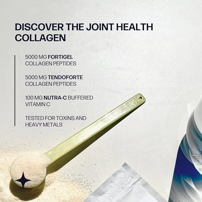 Sparkle Wellness FORTIGEL &amp TENDOFORTE Collagen Peptides | Collagen Powder with Calcium Ascorbate Vitamin C to Support Joint Mobility Tendon &amp Ligament Health | Joint Boost (Tropical) [30-Ser