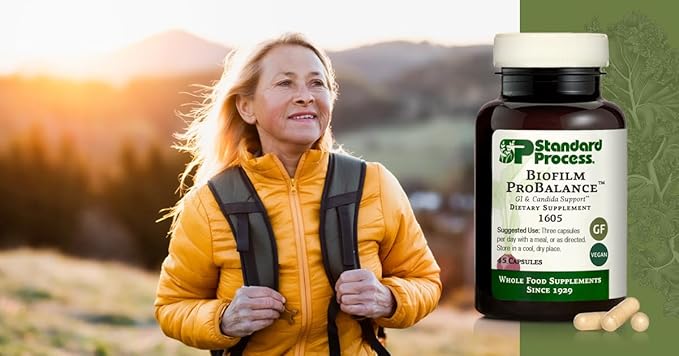 Standard Process Biofilm ProBalance - Digestive Wellness Supplement with Probiotics - Gut Health &amp Microbiome Support - Aids Intestinal Comfort - Gluten-Free &amp Vegan - 45 Capsules (15 Servings