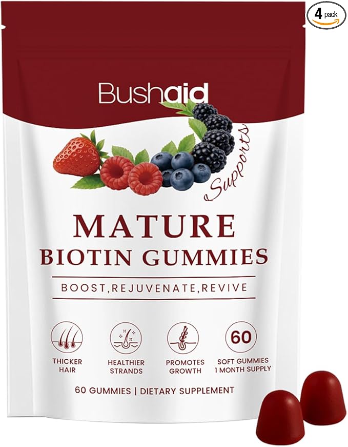 Lumin Hair Growth Gummies with Biotin Rosemary &amp Saw Palmetto - Supports Healthy Hair Growth Strength &amp Scalp Health Nourishes Skin &amp Nails Vegan Mixed Berry Flavor 60 Count