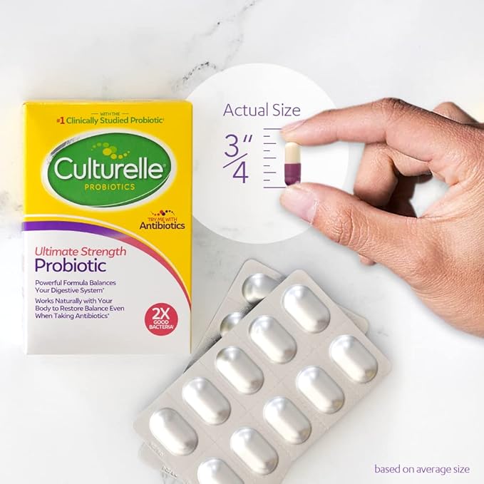 Culturelle Ultimate Strength Probiotic for Men and Women &amp Kids Chewable Daily Probiotic for Kids Ages 3+ 30 Count