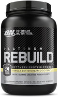 Optimum Nutrition Platinum Rebuild Premium Platinum Blend Protein Powder with Creatine Vanilla Buttercream 20 Servings