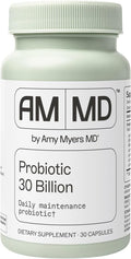 Amy Myers MD Probiotics 30 Billion CFU - Supports Digestive Health Gut Microbiome &amp Immune Function - 14 Strains - Dairy-Free Gluten-Free - 30 Capsules (30 Servings)