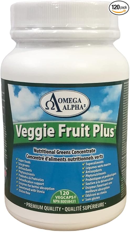 Omega Alpha-Veggie Fruit Plus(Fruit&ampVegetable Extract)-Natural Antioxidants Sources 120 Veg Capsules