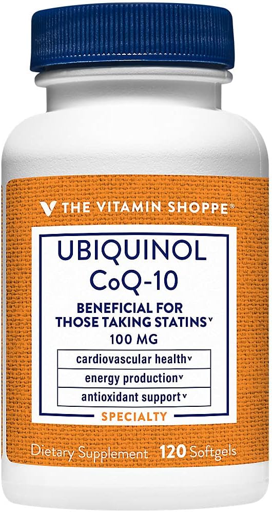 The Vitamin Shoppe Ubiquinol CoQ-10 100mg Beneficial for Those (120 Softgels)