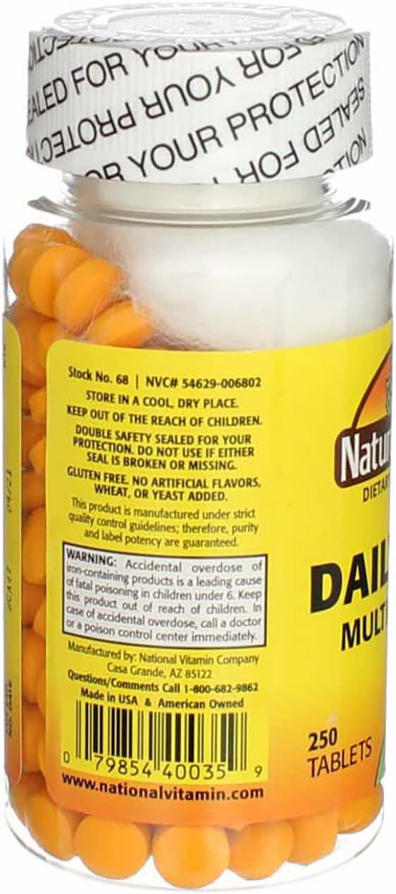 Nature's Blend Daily Vite Multivitamin 250 Tablets Per Bottle - 2 Pack