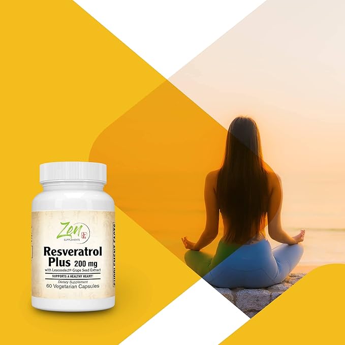 200mg Resveratrol Anti-Aging Antioxidant Capsules - 60 Veg by Zen Supplements