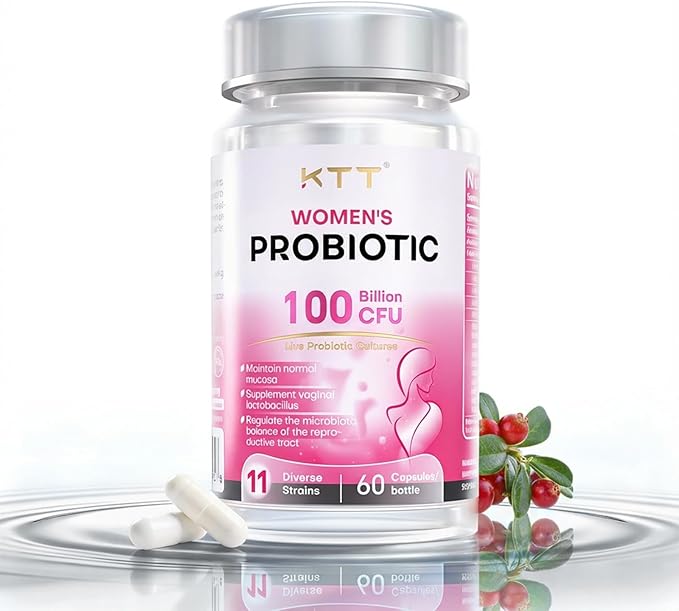 KTT Probiotics Made in the USA PH Balance for Women 100 Billion CFUs Womens Probiotic for Urinary Odor Control Flor Ph Balance &amp Hormone 60 Caps