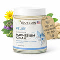Rooted In Relief Magnesium Cream – 500mg Magnesium Chloride per Teaspoon – Enriched with Arnica Comfrey &amp Botanical Blend – Targeted Muscle Support &amp Topical Relaxation – 4 oz Glass Jar