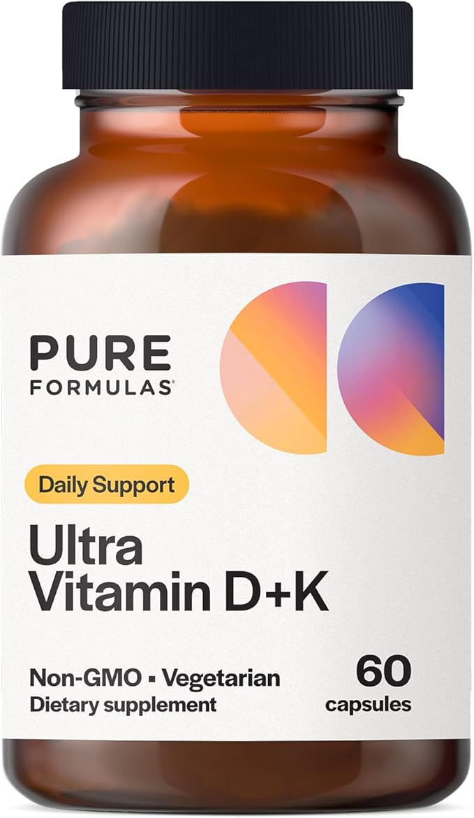 Vitamin D3 K2 Vitamin 5000 IU - VIT D3 K2 Supplement for Calcium Absorption Bone Strength Cardiovascular &amp Immune Function Support Soy-Free Non-GMO 60 Vegetarian Capsules