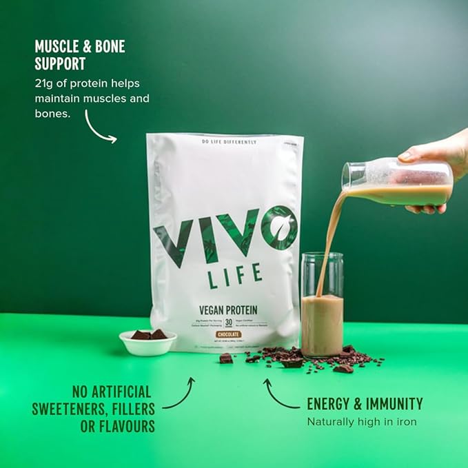 Vivo Vegan Protein Powder - 0.7 oz of Plant-Based Protein per Scoop 30 Servings (31.7 oz) (Vanilla) (31.7 oz Vanilla)
