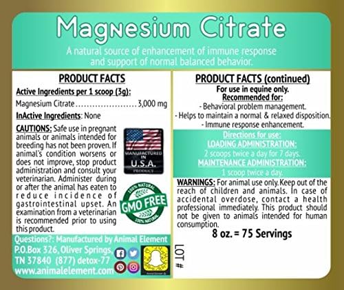 Magnesium Citrate - 8 Oz. - All Natural GMO Free