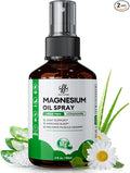 2 Pack Magnesium Oil Spray - Magnesium Spray for Feet &amp Body Leg Cramps Joint Health &amp Sleep Support Nourish Skin - Topical and Natural Oil 4oz