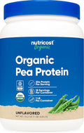 Nutricost Organic Pea Protein Powder (1 LB) Unflavored - Certified USDA Organic Protein from Plants Vegetarian Friendly Gluten Free Non-GMO