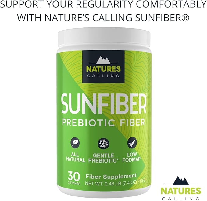 NATURE'S CALLING All-Natural Fiber Supplement | Gentle | Non-GMO | Low-FODMAP | Sunfiber | Prebiotic 30 Servings (7.4 oz)