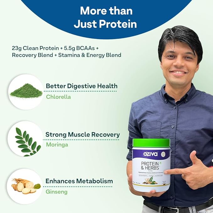 OZiva Protein &amp Herbs Men with MultivitaminsAshwagandhaBrahmiMaca Musli for Improved Stamina Lean Muscles &amp Recovery 1.1 lbs Cafe Mocha. Soy Free Gluten Free Non GMO