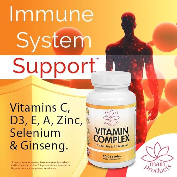 Vitamin Complex Multivitamins and Multiminerals - 12 Vitamins and 14 Minerals Vitamin A C D3 E B1 B2 B3 B5 B6 B9 B12 H and Minerals - 90 capsules 41 Active Ingredients Micronized for max absorption.