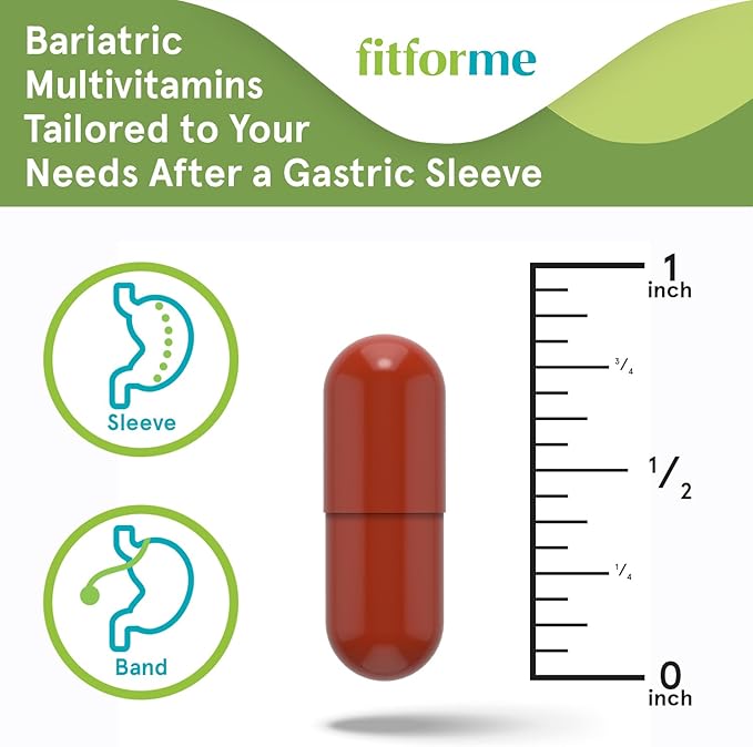 FitForMe Bariatric Multivitamin Tailored for Gastric Sleeve Surgery – One-a-Day Capsule 30-Day Supply Easy-to-Swallow WLS Optimum Capsule Scientifically Formulated – for Men &amp Women