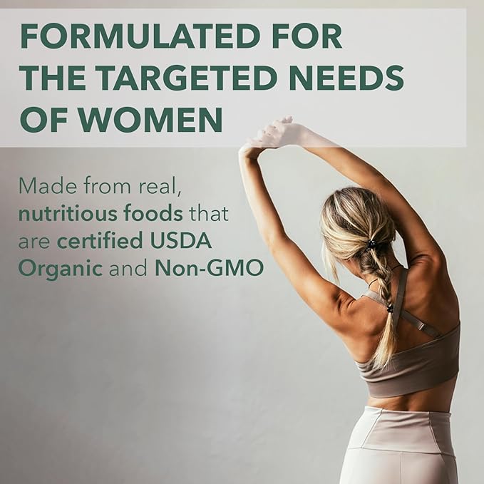 PlantFusion Organic Multivitamin for Women - One Daily Whole Food Blend Women's Multivitamin - Vegan Non-GMO Gluten Free &amp Dairy Free - 30 Tablets (1 Month Supply)