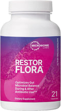 Microbiome Labs RestorFlora PD - Men's &amp Women's Probiotics for Digestive Health &amp Gut Reset - Spore Based Saccharomyces Boulardii Probiotics to Help Restore Microbial Balance (21 Capsules)