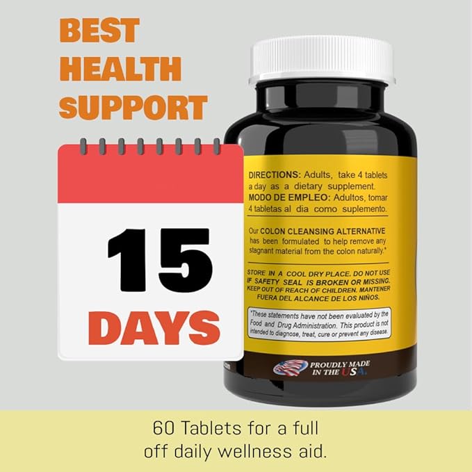 Sunshine Naturals Colon Cleanse Herbal Supplement 1200 mg Digestive Support 60 Tablets (5 Pack)