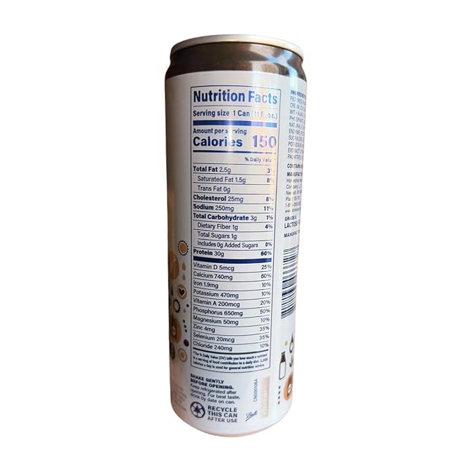 Combo-nurri 12-Pack Ultra-Filtered Chocolate and Vanilla Milk Shake. 6 each 30g Protein 1g Sugar 150 Calories 10 Vitamins and Minerals Per Can | 12-11 Fl Oz Cans Per Package Grade A Lactose-Free