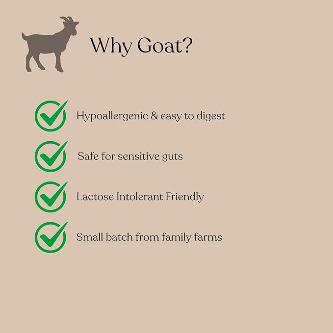 Pure Goat Whey Protein Powder - Whey Protein Supplement - Easy to Digest - Less Lactose - Soy Free - Chocolate Sea Salt Flavor - 20 Servings
