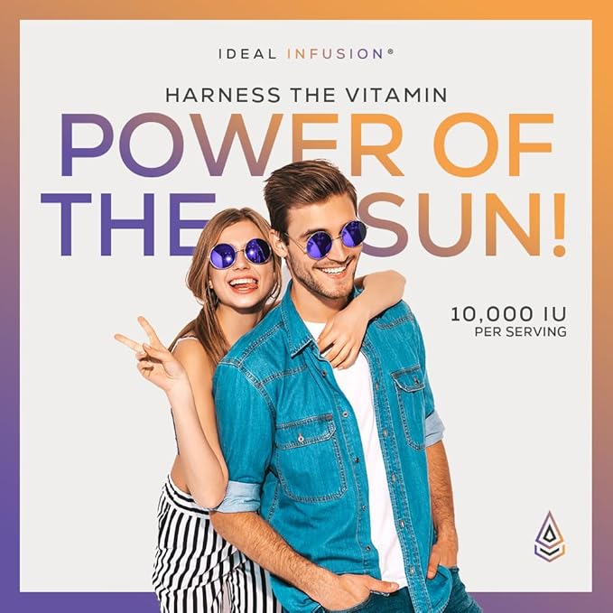 Vegan Vitamin D3 10000iu with K1 K2: Natural Plant Based D3 - Burp-Free Patented Coconut MCT Powder for Improved Absorption - Immune Support &amp Bone Structure (90 Servings) Wildcrafted D3 Lichen