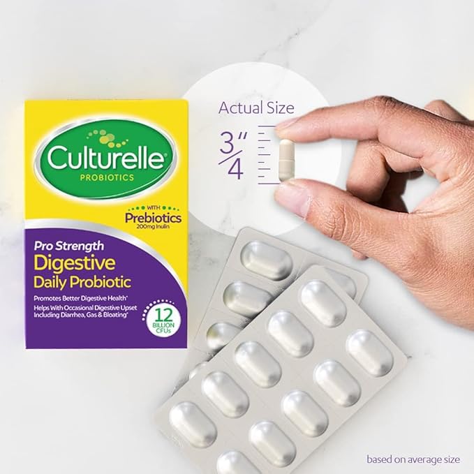 Culturelle Pro Strength Daily Probiotic Digestive Capsules Naturally Sourced Probiotic Strain Proven to Support Digestive &amp Immune Health Gluten &amp Soy Free 4 Month Supply 60 Count (Pack o