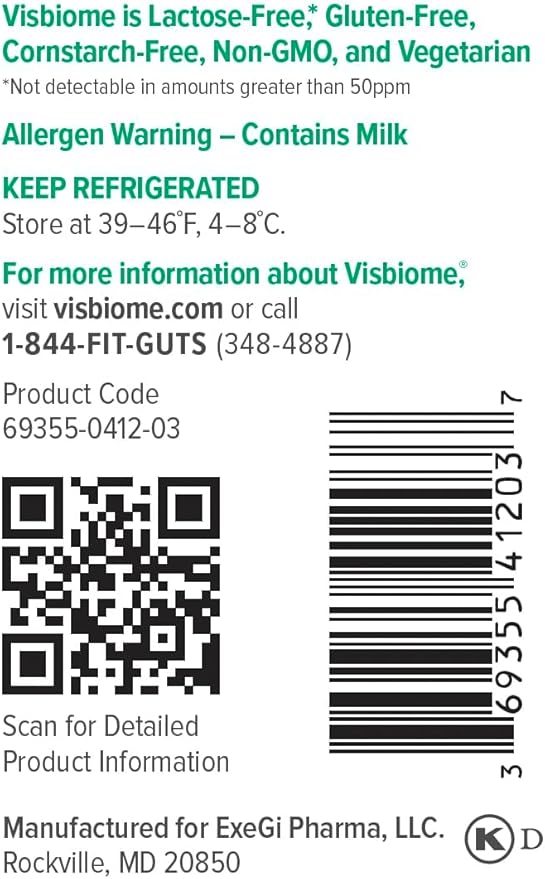 Visbiome® GI Care - High Potency Probiotic - 112.5 Billion CFU Live Probiotics Original De Simone Formulation Made in USA 180 Capsules.
