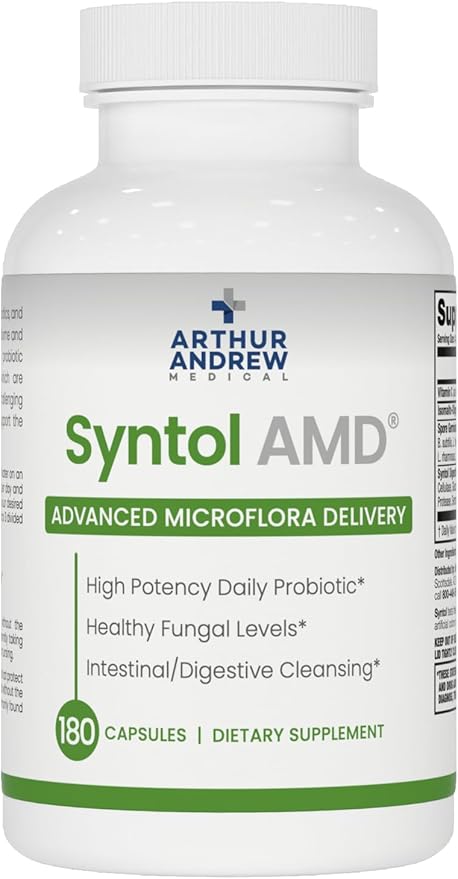 Arthur Andrew Medical Syntol 3-in-1 Formula with Probiotics Prebiotic Fiber &amp Yeast Cleansing Multi-Enzymes 180