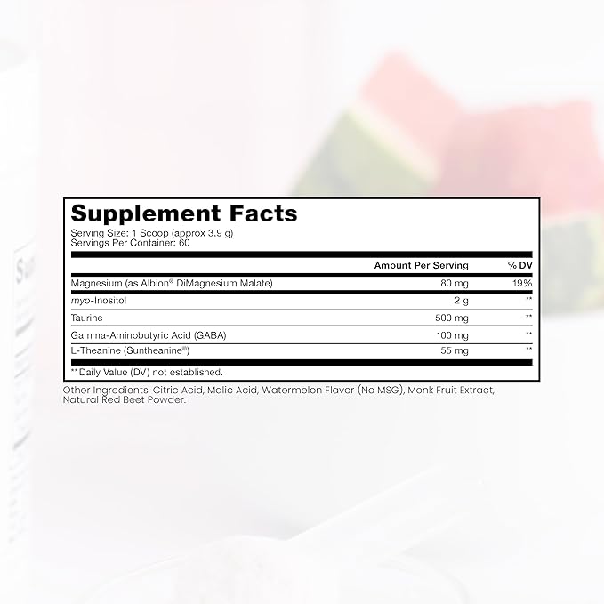 Pure Therapro Rx Just Relax -Watermelon 60 Servings | Supports: Relaxed Mood Healthy Blood Pressure Emotional Wellness | Myo-inositol Di-Magnesium Malate GABA Taurine &amp L-Theanine