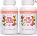 Vital Super Fruits &amp Veggies - Daily Superfood Capsules for Adults - Fruit &amp Vegetable Supplements to Boost Immunity &amp Energy - 2-in-1 Formula for Overall Wellness