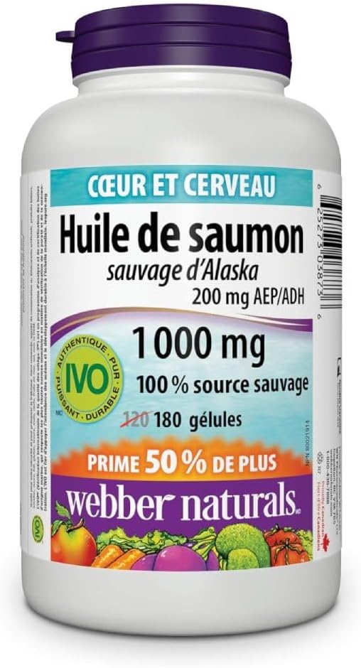 Webber Naturals Wild Alaskan Salmon Oil Softgel 200mg 180 Count