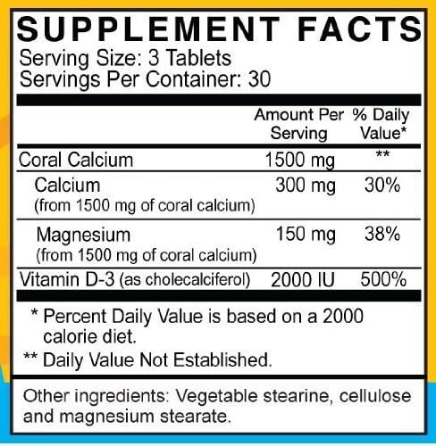 SolarCal-D Marine Calcium Plus Vitamin D (3 Bottles 90 Tablets Each)