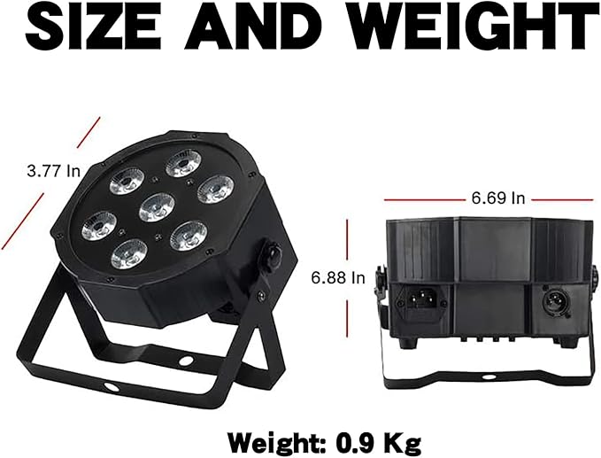 SHEHDS Par Can Lights LED 7x18W RGBWAP 6in1 Wash Stage Lights Remote and DMX512 Control Uplights Sound Activated Auto Run Flat for Christmas Wedding Party Disco - 2 Pack