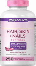 GOOFY TURTLE Natural Hair Skin and Nails 5000 mcg of Biotin - 250 Coated Tablets Extra Strength