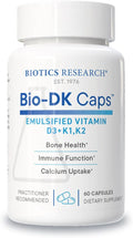 BIOTICS RESEARCH Bio-DK Caps™–Emulsified Vitamin D and K Vitamin D3 125 mcg &amp Vitamin K (k1k2) 550 mcg- MK7– Vitamin D3 K2 K1 Stronger Bones Musculoskeletal Strength Healthy Heart &amp BMI 6