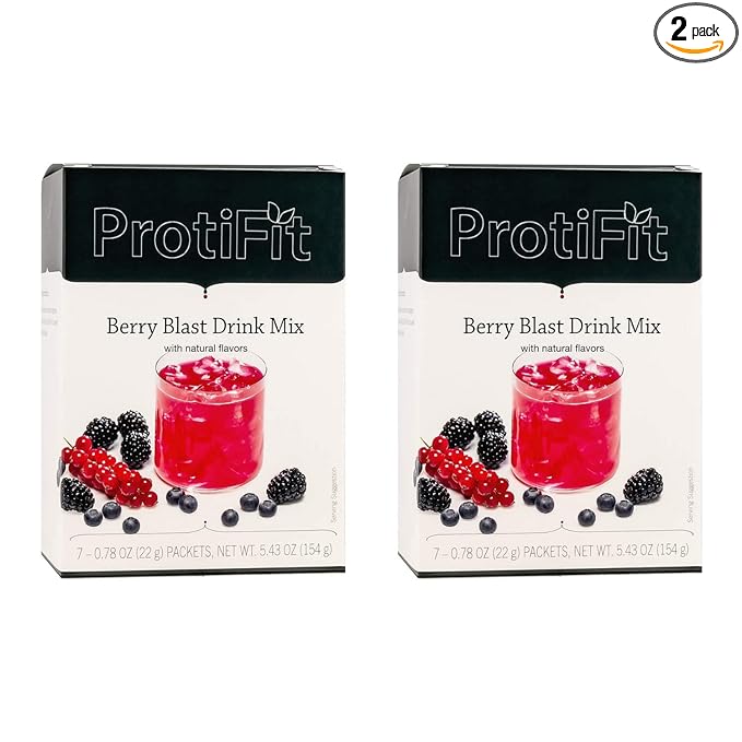 PROTIFIT - High Protein Berry Blast Fruit Drink 2 Pack 15g Protein Low Calorie Sugar Free Ideal Protein Compatible 7 Servings Per Box (2 Pack)