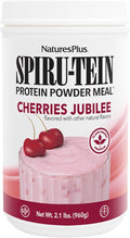 NaturesPlus SPIRU-TEIN Cherries Jubilee - 2.1 lbs - Plant-Based Protein Powder - Vegetarian Gluten Free - 30 Servings