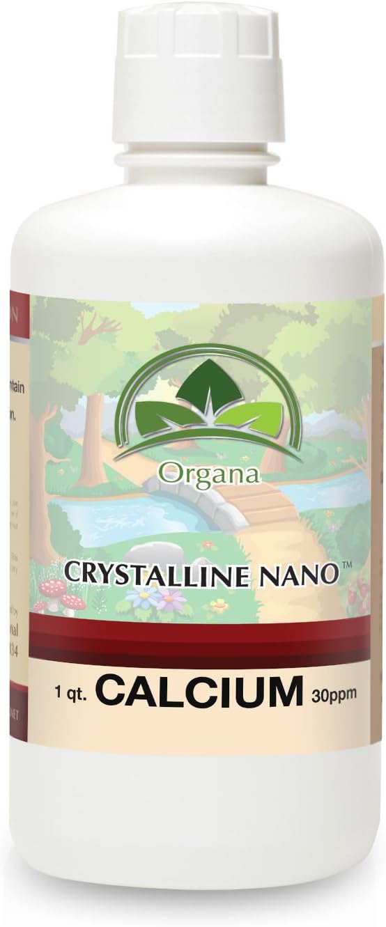 Organa Pure Crystalline Liquid Calcium Supplement - 30 PPM - Colloidal Minerals - Calcium Supplement for Women &amp Men - Liquid Calcium Citrate Alternative - 99.99% Pure Calcium