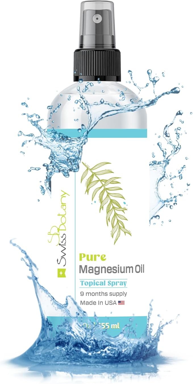 Pure Magnesium Oil Spray - Magnesium Spray for Feet - 12 fl oz (Lasts 9 Months) - USP Grade Organic Topical Magnesium Spray - Naturally Sources - eBook Included - Made in USA