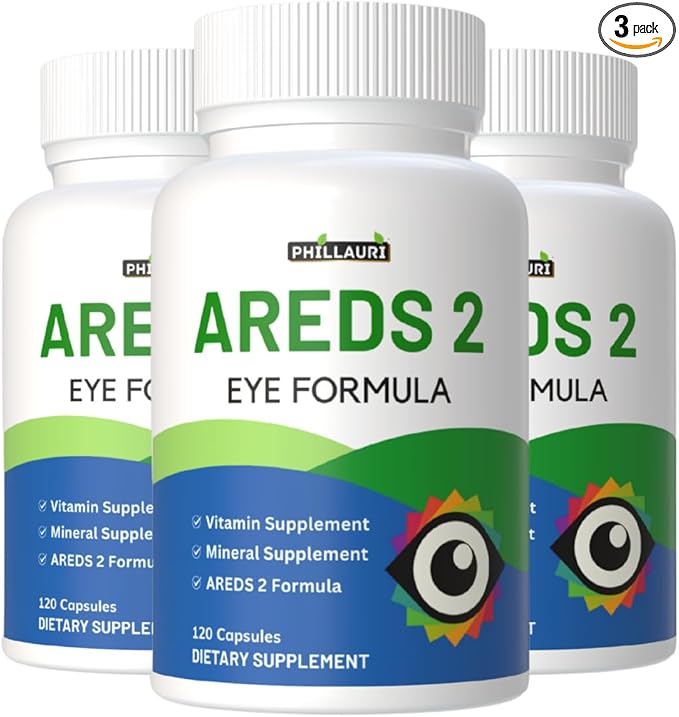 Areds 2 | Eye Vitamin | Eye Formula | Advance Eye Care Supplement | Capsules for Men &amp Women 360 Capsules (Pack 3)