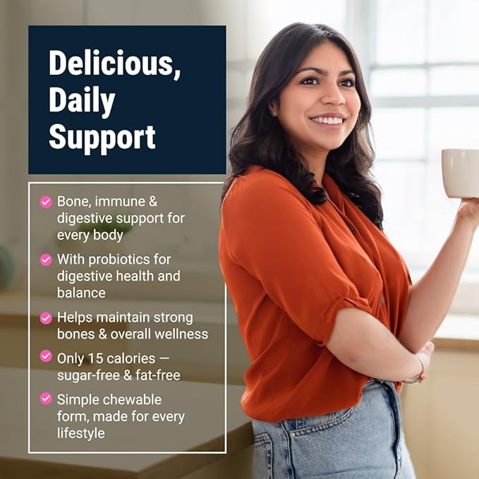 BariatricPal Sugar-Free Calcium Citrate Soft Chews | 500mg with Vitamin D &amp Probiotics | Wild Grape | 90 Count (1 Month Supply)