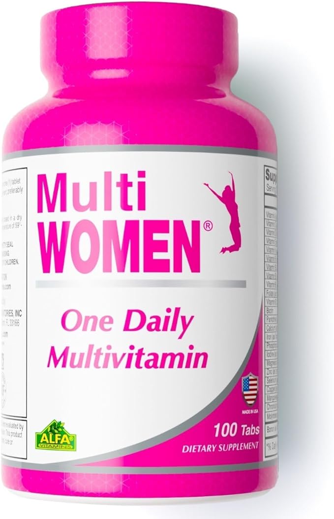 ALFA VITAMINS Multi Women Vitamins Dietary Supplement with Essential Vitamins &amp Minerals for Women - Amino Acids + Antioxidants - 100 Tablets