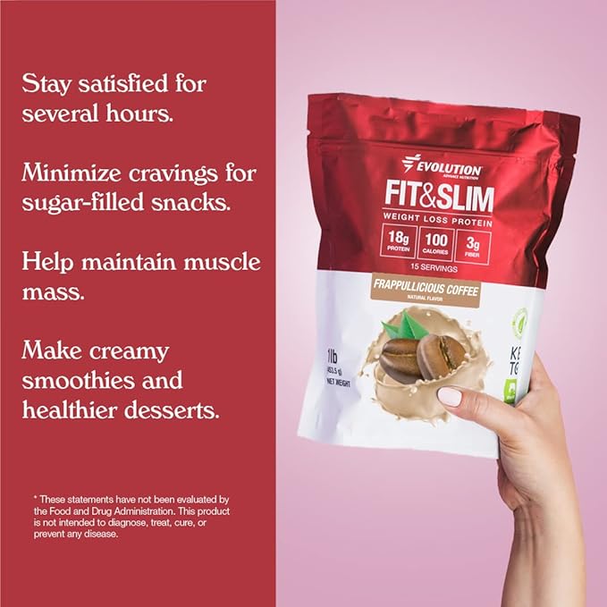 Evolution Advance Nutrition Fit &amp Slim Blend – Grass-Fed Whey Protein Powder for Easy Digestion Keto-Approved Non-GMO Stevia Sweetened Natural Flavor – 2 Pounds (Frappullicious Coffee)