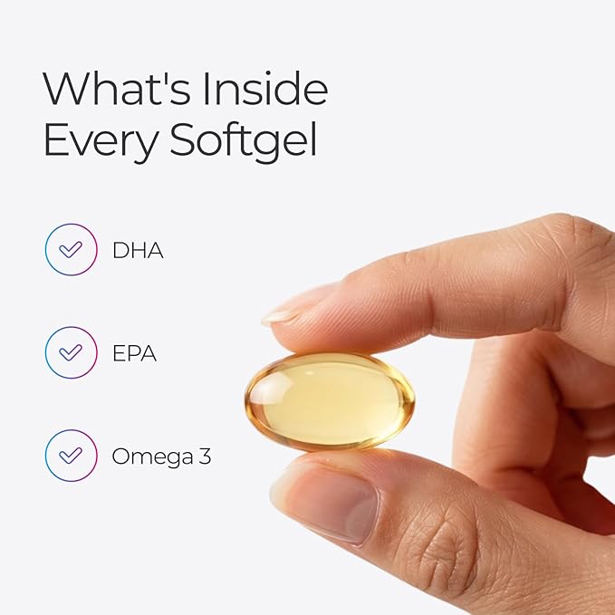 Livingood Daily Fish Oil Omega 3 Supplement EPA and Dha from Wild Caught Fish Omega 3 Fatty Acids for Heart Brain and Joint Health for Men and Women Gluten Free 30 Day Supply 60 Softgels