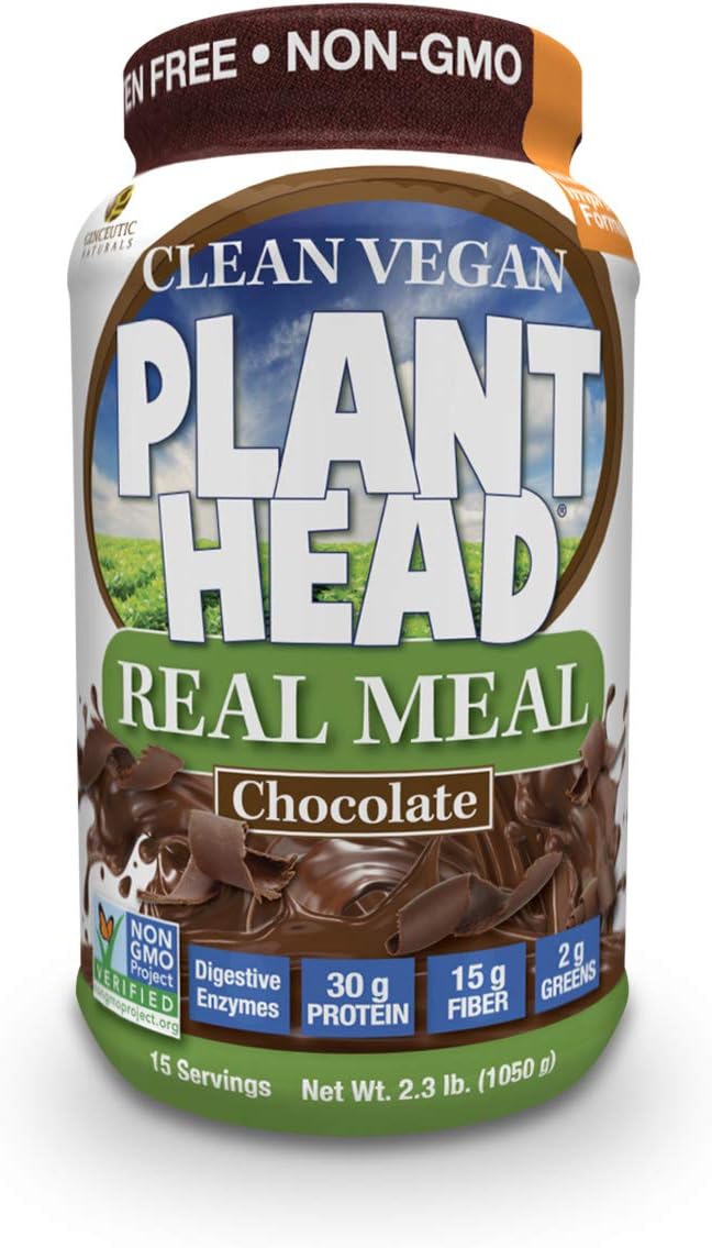 Genceutic Naturals Plant Head Real Meal Dietary Supplement Chocolate 2.3 Pound