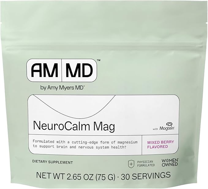 Amy Myers MD NeuroCalm Mag - Magnesium Body Brain &amp Nervous System Dietary Supplement - Gluten-Free Dairy-Free &amp Non-Soy Healthcare Supplement - 30 Servings