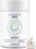 Lunakai PRO USA Made Dual-Pathway NAD+ Formula with NR &amp Resveratrol – Natural NAD Supplement for Women &amp Men – Healthy Aging &amp Cellular Health Support 60ct