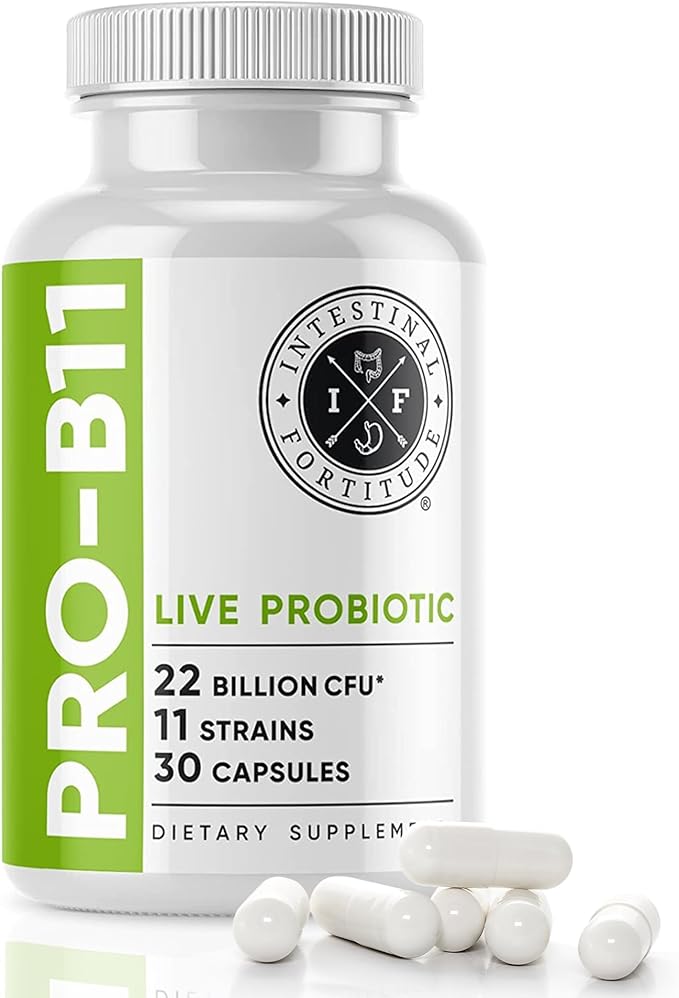 Intestinal Fortitude PRO-B11 Probiotics for Men and Women - 22 Billion CFU Daily Probiotic Supplement for Gut Health - Digestive Health Immune Support - Gluten Free Dairy Free (30 Capsules)